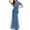 Blue, variant on TMOYZQ Women's Formal Dresses Elegant Sequin Floor Length Formal Dresses Crew Neck Short Sleeve Tulle Mermaid Long Evening Cocktails Party Dress