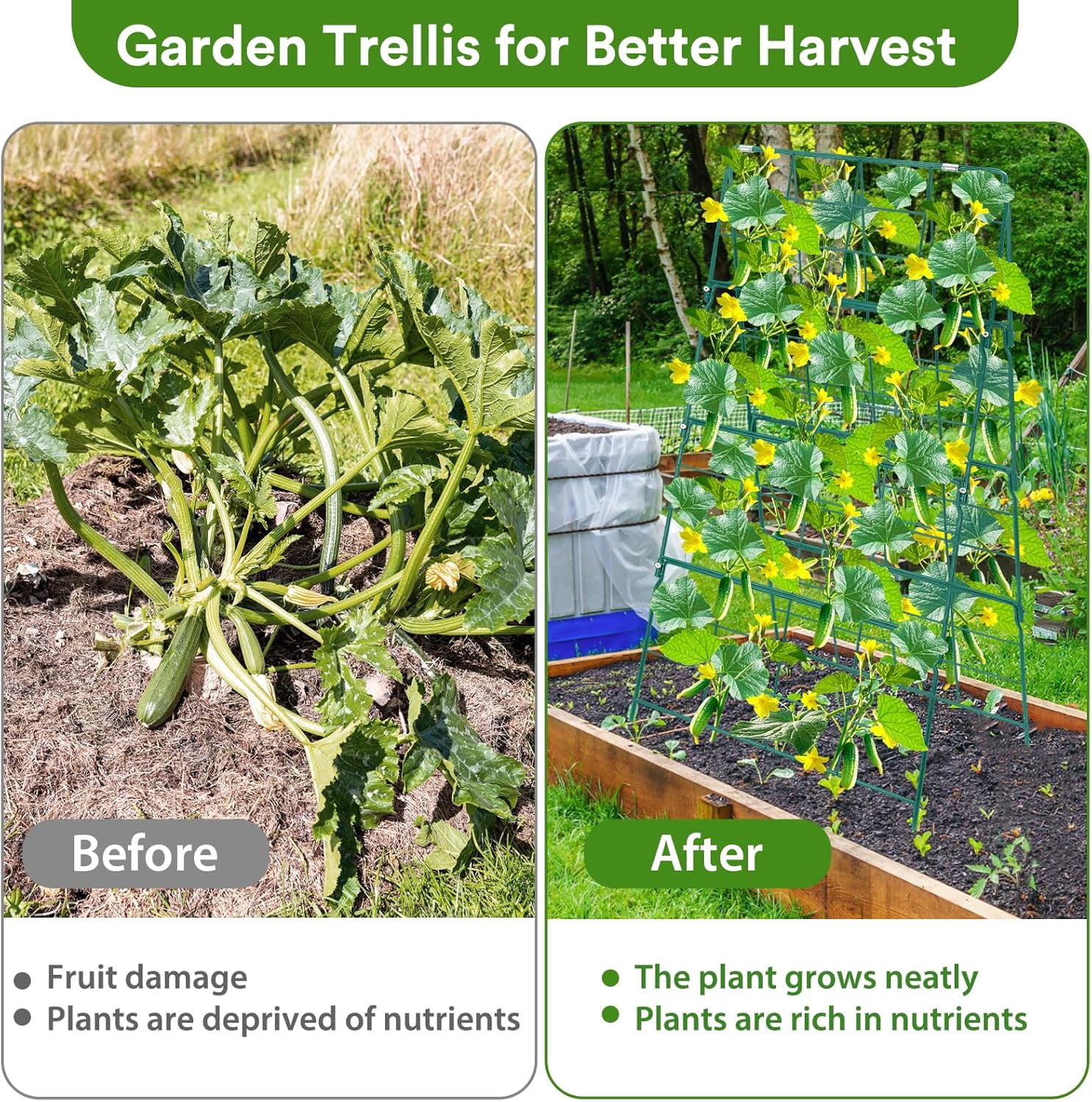 17 x 42 Inch Garden Trellis for Raised Beds Foldable Climbing Plant Support Cucumber Trellis Outdoor A-Frame Metal Vegetable Trellis with Garden Supplies for Grape Tomato Peas Flower