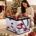 thumbnail image 2 of Christmas Storage Bin with Lid and Carrying Handle Christmas Foldable Storage Box Large Xmas Decorative Collapsible Container Basket for Organizing Closet Home Bedroom Gift, 2 of 6