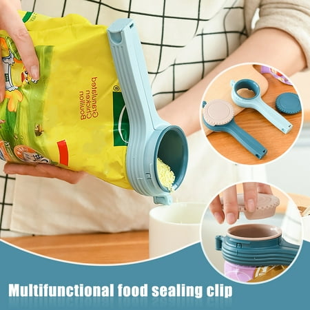 

2Pack Multi Functional Seal Food Bag Sealing Clip With Rotatable Can Cover