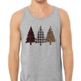 thumbnail image 2 of Plaid Print Christmas Trees Tank Top Unisex Medium Grey, 2 of 5