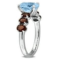 thumbnail image 5 of Everly Women's 3 1/2ct TGW Sky Blue Topaz and Smokey Quartz Sterling Silver Oval 7-Stone Ring, 5 of 10