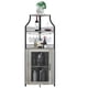 thumbnail image 3 of Aparador Esquinero Industrial para Bar – Botellero Desmontable, Soporte para Copas, Gran Espacio de Almacenamiento, Puerta de Malla, Buffet para Comedor, Sala o Cocina – Color Gris, 3 of 7