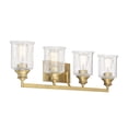 thumbnail image 4 of Hampton 4-Light Bathroom Vanity Light in Warm Brass, 4 of 5