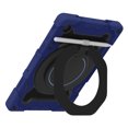 thumbnail image 3 of Mantto Case For Galaxy Tab A8 (10.5") Case (SM-X200), Protective Kickstand Rugged Heavy Duty Kids Friendly Silicone Rubber Case with Pencil Holder Folding Stand/Handle, Darkblue, 3 of 10
