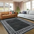 thumbnail image 2 of CAROMIO Washable Rug Modern Bordered Area Rugs Non Slip Carpet Contemporary Geometric Border Accent Rug, 6' x 9' Black, 2 of 6