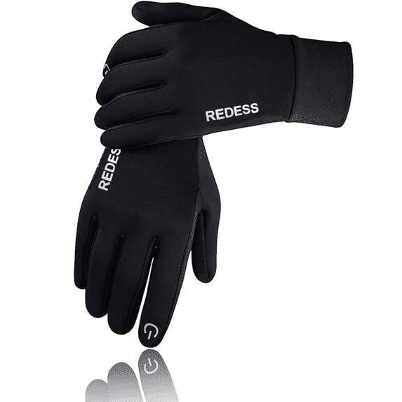 REDESS Mens Womens Winter Gloves with Touchscreen,Black Gloves for Sports Running Skiing Driving Cycling