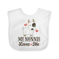 Inktastic Nonnie Loves Me Grandchild Dog Boys or Girls Baby Bib