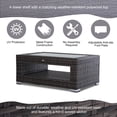thumbnail image 3 of CoSoTower 2-Tier Rattan Patio Coffee Table Outdoor Side Table PE Wicker Patio Garden Tea End Desk with Tempered Glass Top & Storage for Balcony, Backyard, Poolside, 3 of 7
