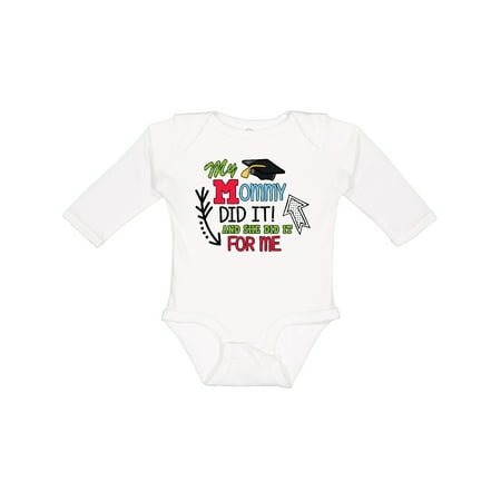 

Inktastic My Mommy Did It and She Did it For Me with Graduation Cap Boys Long Sleeve Baby Bodysuit
