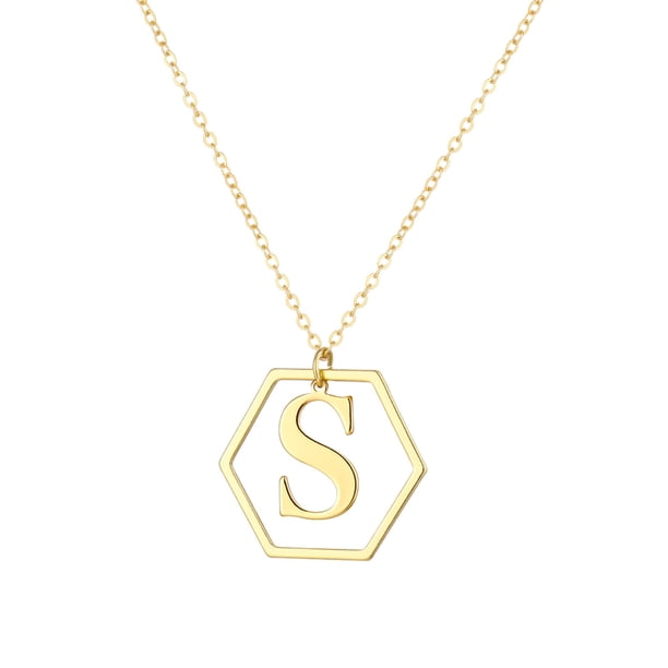 Collar para mujer, joyería para mujer, joyería de moda para mujer, regalo para mujer, 26 collares con colgante de cadena con nombre y letras en inglés, joyería, collares de moda.