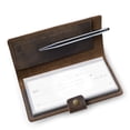 thumbnail image 2 of Funda para chequera PEGAI hecha a mano en piel Clark Chestnut, 2 of 8