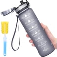 thumbnail image 1 of 1 Liter Sports Water Bottle with Motivational Time Marker, Leakproof Water Bottles, 1 of 5