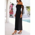 thumbnail image 3 of MEROKEETY Women's 2026 Summer Off The Shoulder Bodycon Maxi Dress, Black, M, 3 of 4