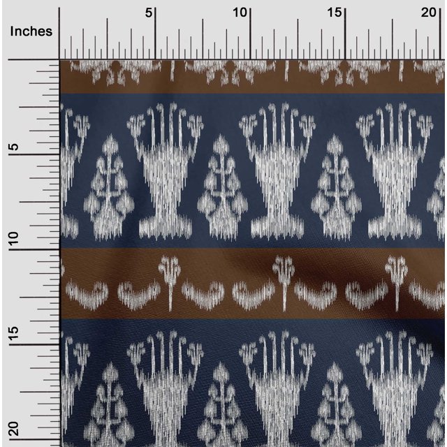 oneOone Cotton Poplin Fabric Ethnic Ikat Print Fabric BTY 42 Inch Wide