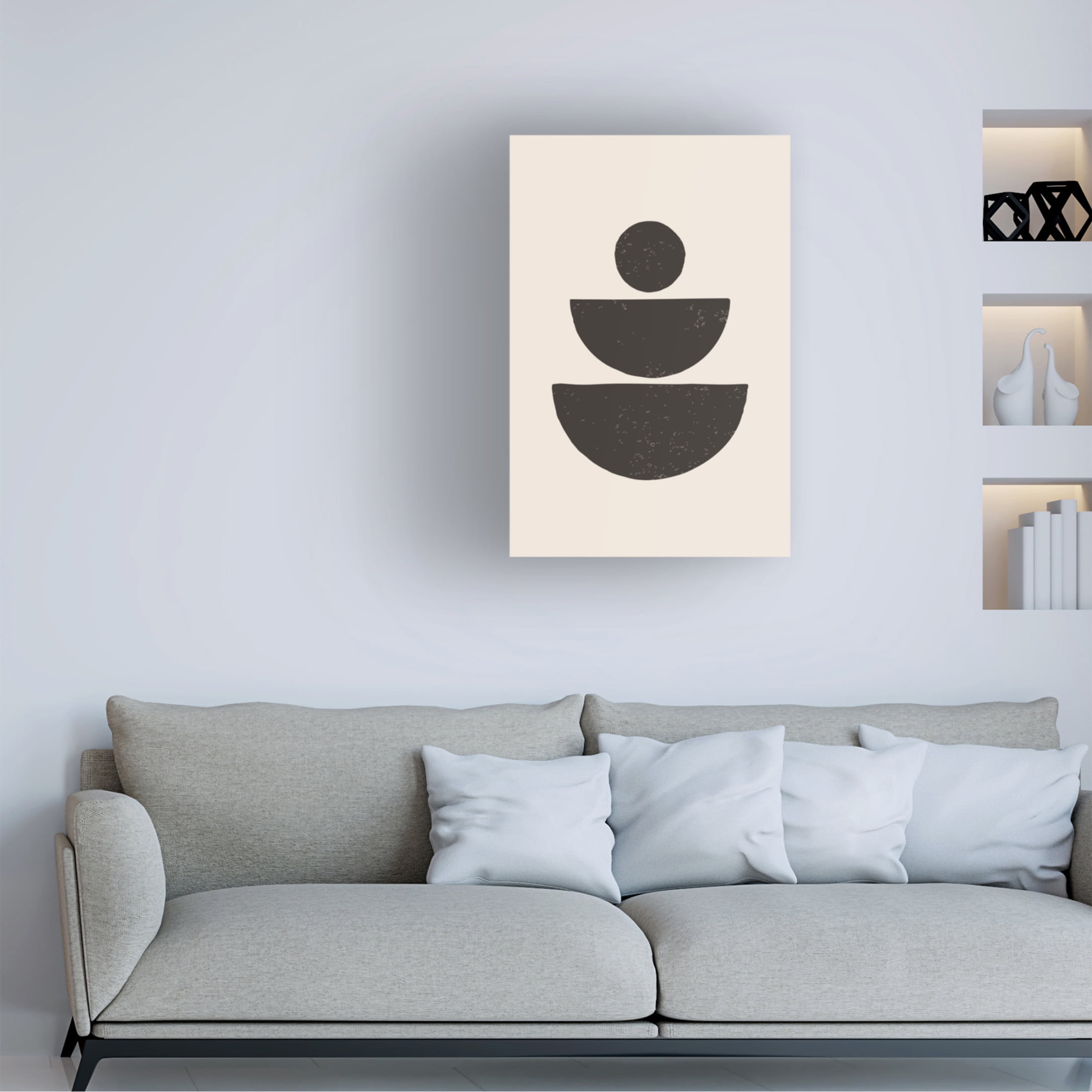 Trademark Fine Art jay stanley Black Abstract Shapes Series 1 Canvas Wall Art