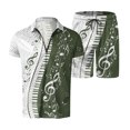 thumbnail image 5 of PEASKJP Outfits for Men Short Sleeve T-Shirt and Drawstring Shorts Set,AG M, 5 of 5