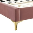 thumbnail image 5 of Platform Bed Frame, Full Size, Pink, Velvet, Modern Contemporary, Bedroom Master Guest Suite Room, 5 of 12