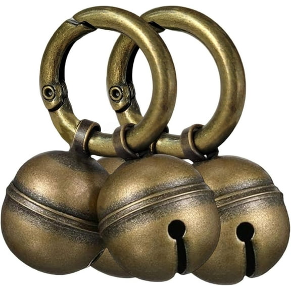 Dog Bells for Pet Tracking, 4 Extra Loud Dog and Cat Bells for Collar,Copper Bells with Quick Clips