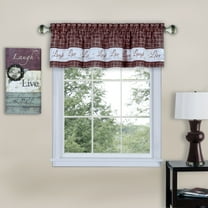 Traditonal Elegance Live, Love, Laugh Window Curtain Valance - 58x14 - Burgundy