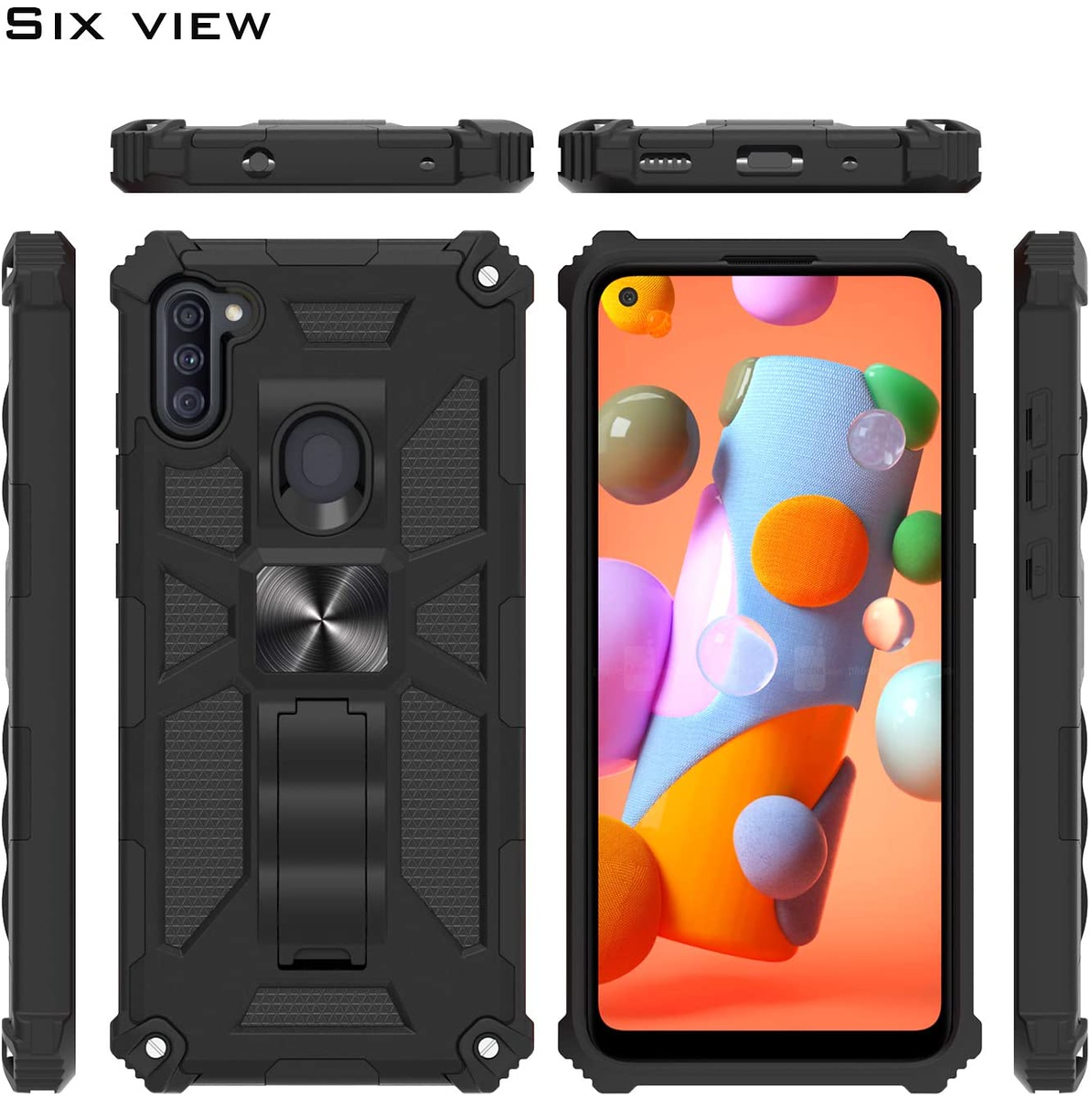 Xpression Case for Motorola Moto G Power 2021 with Invisible Kickstand Stand Dual Layer Hybrid Defender Military Grade Shockproof Hard TPU Phone Cover [Black] - image 4 of 8