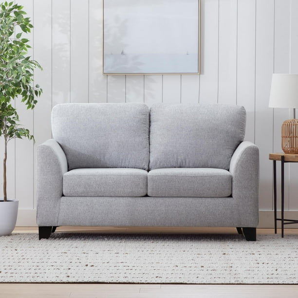 Gap Home Curved Arm Upholstered Loveseat Gray Com Gap Home Curved Arm Upholstered, Small Curved Loveseat Sofa