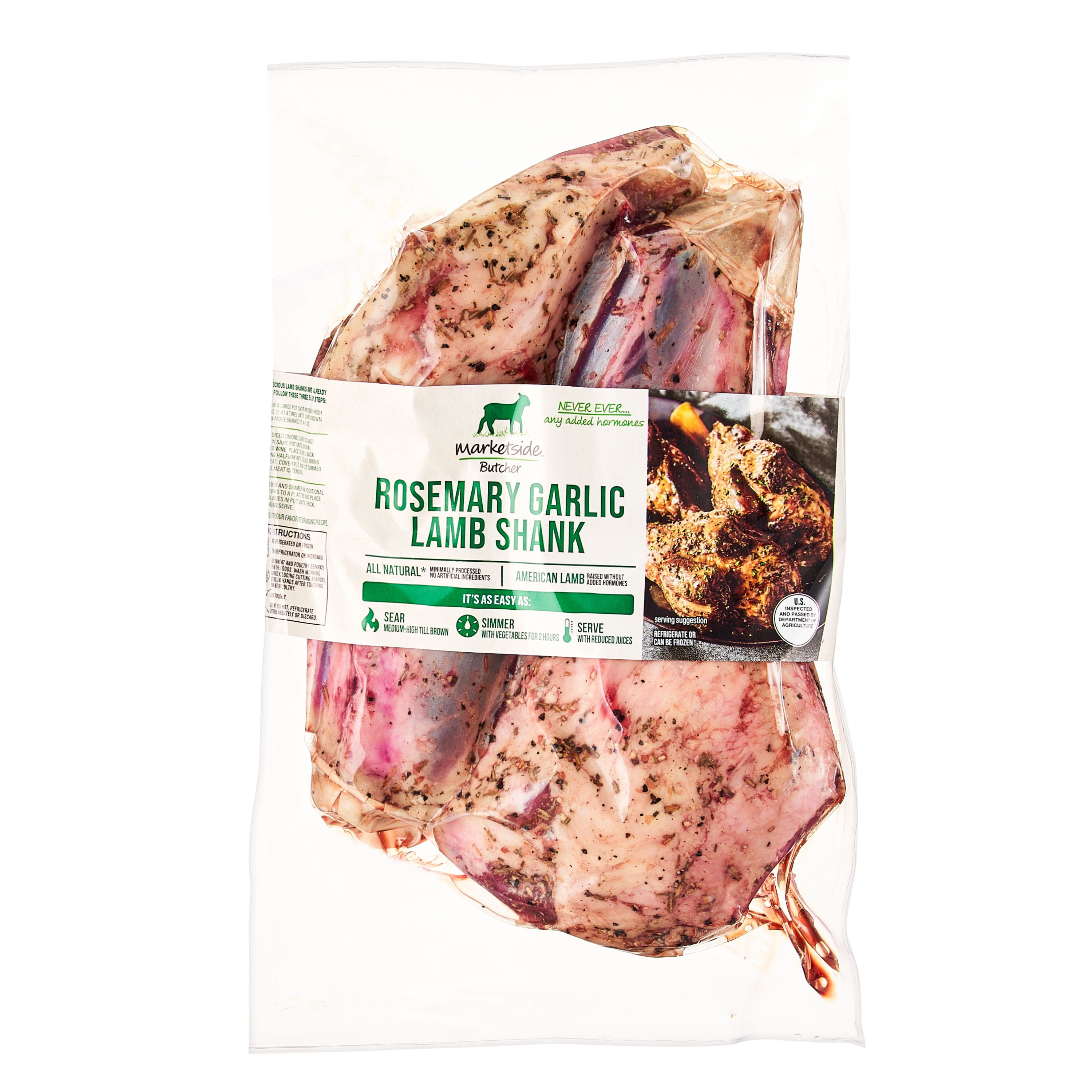 Marketside Butcher Lamb Shank, Rosemary Garlic, 2.25 3.50 lb (Fresh)