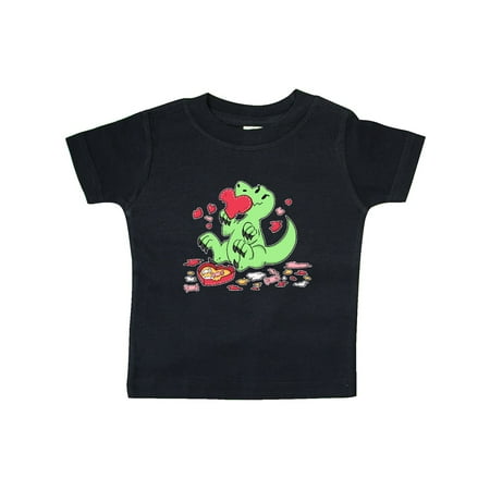 

Inktastic Raptor Destroying Heart Chocolate Box Gift Baby Boy or Baby Girl T-Shirt