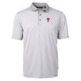 thumbnail image 2 of Men's Cutter & Buck Gray/White Philadelphia Phillies Virtue Eco Pique Micro Stripe Recycled Big & Tall Polo, 2 of 3
