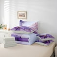 thumbnail image 6 of Manfei Purple Marble Twin Bedding Sets 7pcs, Abstract Watercolor Art Bedding Comforter Set, Marbling Stone Pattern Sheet Sets, Luxury Bedroom Decor, 6 of 8