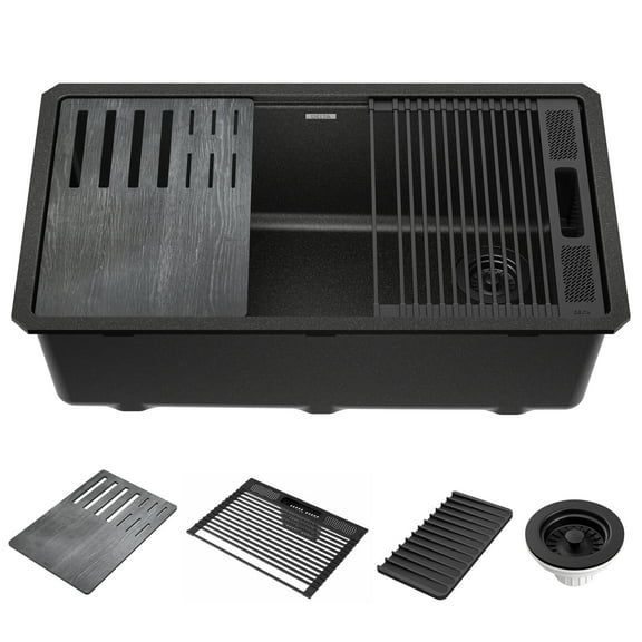 Delta 75B933-33S Everest 32” Workstation Kitchen Sink Undermount Granite Composite Single