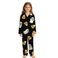 thumbnail image 4 of HAYIMI Child Girls Halloween Print Pajama Sleepwear Loungewear 2 Piece Long Sleeve Lapel Button Down Shirt and Pants Stylish Nightwear, 4 of 4