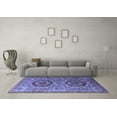 thumbnail image 3 of Ahgly Company Machine Washable Indoor Square Abstract Blue Modern Area Rugs, 4' Square, 3 of 4