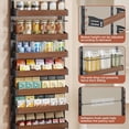 thumbnail image 4 of 8-Tier Spice Rack Wall Mount, Heavy-Duty Over the Door Pantry Organizer with Wooden Adjustable Basket, 2 IN 1 Wall Mount or Hanging Pantry Door Organizer,Door Spice Rack for Pantry, Black, 4 of 8