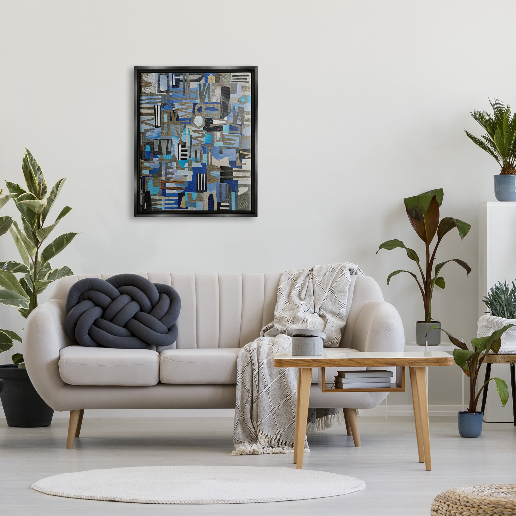 Stupell Skies Over Loire Valley Abstract Collage Abstract Painting Black Floater Framed Art Print Wall Art