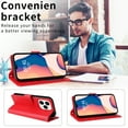 thumbnail image 3 of SaniMore for iPhone 14 Pro 6.1" PU Leather Case, Magnetic Closure Flip Wallet Cover with Wrist Strap Card Slot & Multi-Angle Kickstand All-Inclusive Protective Shell, Red, 3 of 9