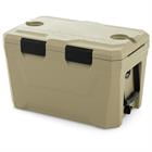 Barara King Durable Insulated Hard Shell Ice Chest with Cup Holders Bottle Opener and Drain Plug for Outdoor Camping Travel and Party Use, Sand Color