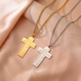 thumbnail image 4 of EUEAVAN Silver Rugby Cross Pendant Necklace Stainless Steel Jewelry Gifts, 4 of 6