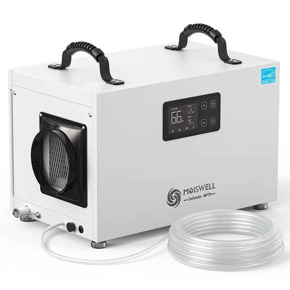 145 Pints Commercial Dehumidifier with Pump Energy Star Crawlspace Dehumidifiers for Compact Tight Basements with Drain Hose