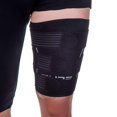 thumbnail image 4 of Pure Athlete Thigh Compression Sleeve - Adjustable Straps Quad Wrap Support Brace, Hamstring Upper Leg (2 Sleeves - Black, Large), 4 of 5