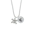 thumbnail image 2 of Delight Jewelry Silvertone Skull with 3 AB Crystals Silvertone Script Initial Disc - C - Charm Necklace, 20"+3", 2 of 4