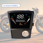 Motorcycle Dashboard Speedometer Tachometer Motorcycle Digital Odometer For Honda C-70, Waterproof Motorcycle Speedometer -black