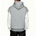 thumbnail image 3 of Hoodies for Men Oversized Splicing Pullover Hooded Sweatshirts Top Men's Casual Solid Color Mock Neck Loose Fits Comfy Workout Sport Long Sleeve Hoodie Fall Winter Clothes, 3 of 7