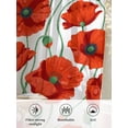 thumbnail image 6 of Sheer Curtains 96 Inches Long, Red Flowers Semi Sheer Curtains Light Filtering Window Treatment, Spring Floral Watercolor Botanical Privacy Voile Drapes for Living Room Bedroom 52x96 Inch, 6 of 7