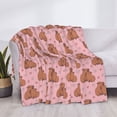 thumbnail image 3 of Honeii Heart Capybara print throw blanket, crafted from cozy cotton flannel, offers versatile home decor as a bedding suitable for all seasons.-60"x50", 3 of 6