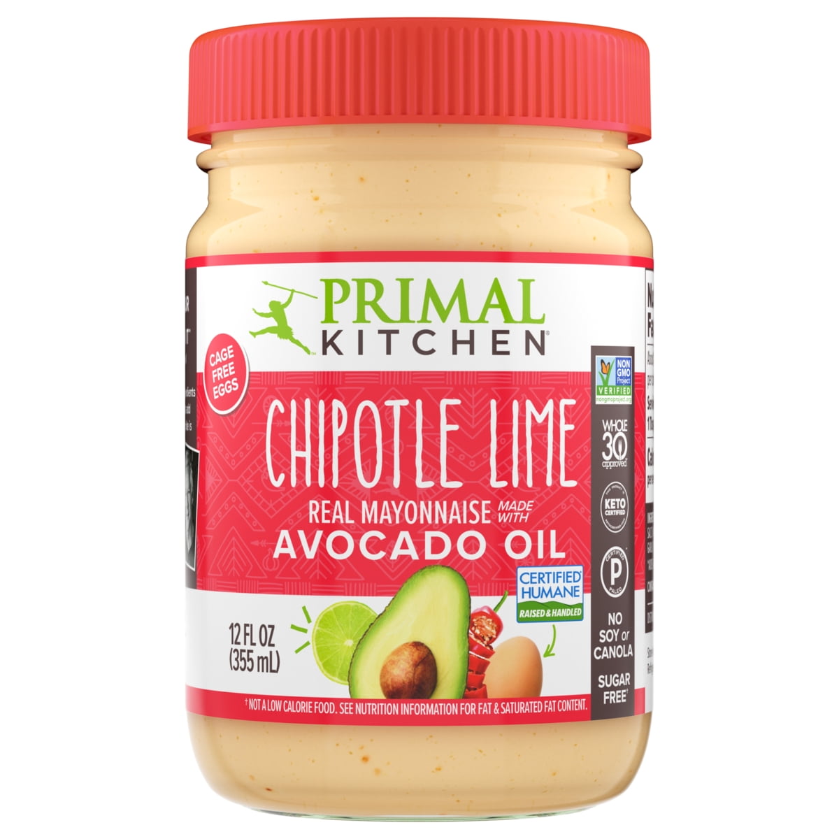 Primal Kitchen Chipotle Lime Mayo Avocado Oil Real Mayonnaise, 12 fl oz