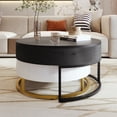 thumbnail image 3 of Homy Casa Tables Basses Gigognes Rondes Blanches et Noires avec 2 Tiroirs, 3 of 9