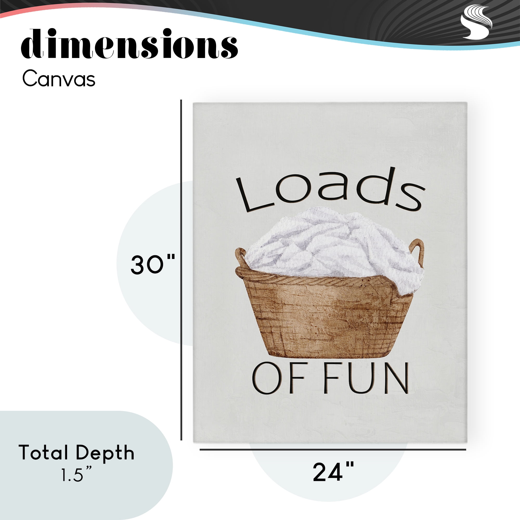 Loads Of Fun Laundry Basket Canvas Wall Art, design by Kim Allen