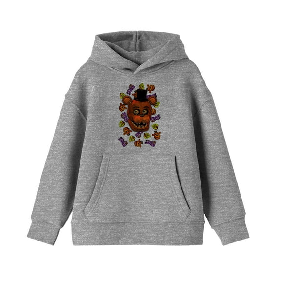 Five Nights at Freddy's Big Freddy Face Boy's Athletic Heather Sweatshirt-Medium