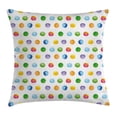 thumbnail image 1 of Abstract Throw Pillow Cushion Cover, Big Polka Dots Colorful Circles Watercolor Paintbrush Stylized Modern Artwork, Decorative Square Accent Pillow Case, 16 X 16 Inches, Multicolor, by Ambesonne, 1 of 2